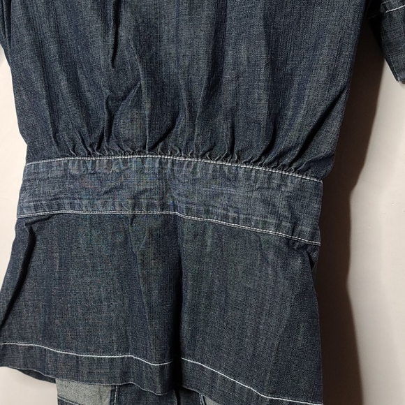 Lucky Brand button down denim jean shirt with belt - Picture 6 of 6